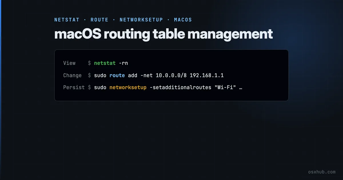 How to Show and Manage the macOS Routing Table